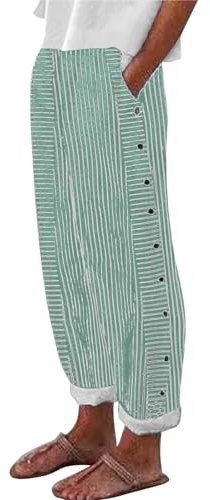 Qixiu Hosen Damen,Strandhose Damen lang,weisses Hose Damen,Schwarze Stretch Hose Damen,Sport Tights Damen lang,leinenhosen Damen,Hose Damen weites Bein,leichte Sommerhose mit Gummizug