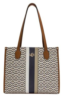 L.CREDI Damen Melina Tasche, Beige, Mehrfarbig