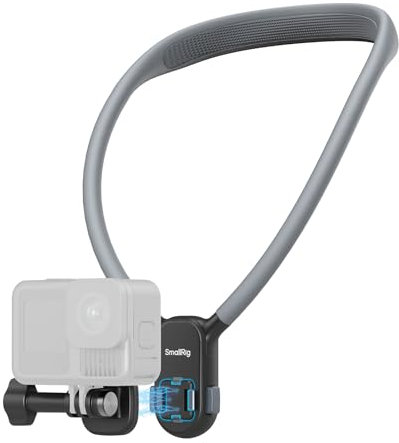 SMALLRIG Magnetic Neck Mount for Action Camera, Quick Release One-Click Button & Ergonomic Design, for GoPro Hero 12/11/10/9, for DJI Action 4/5, for Insta360 Ace Pro 2-5126