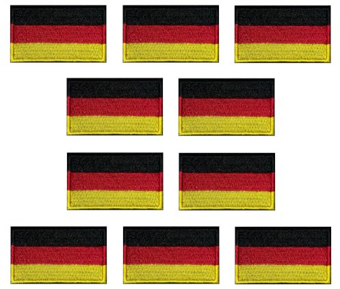 10 Stücke 5x3 cm Mini Deutsch Deutschland Flaggen Patch Gestickt Abzeichen Applikationen für Kleidung Taschen Rucksack Uniform Weste Hundegeschirr Militär Taktisch Draussen Jersey