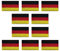 10 Stücke 5x3 cm Mini Deutsch Deutschland Flaggen Patch Gestickt Abzeichen Applikationen für Kleidung Taschen Rucksack Uniform Weste Hundegeschirr Militär Taktisch Draussen Jersey