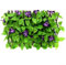 Erweiterbares Holzspalier mit künstlichen Blättern und Blumen für Garten, Sichtschutz, Balkon, Dekoration, Außenzaun (lila Orchidee)