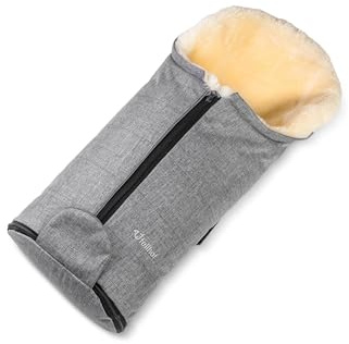Set Fellhof GASTEIN Baby Lammfell-Fußsack für Babyschale + Windel | Lammfell-Fußsack für Babyschale | Innen aus 100 % Lammfell (Merino) | Wind- & wasserabweisend