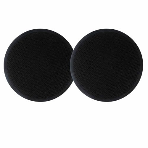 2-Pack Black 12 Extra Large Silicone Microwave Mats - Heat-Resistant Non-Slip Trivets for Microwave Turntables, Hot Plates & Reheated Food Trays - Drip-Proof Silicone Cover Pads
