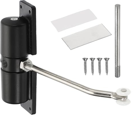 QUARKZMAN Automatischer Türschließer Federkraft Einstellbar 40 Lbs Schwarz | Selbstschließende Türangel, Sicher, Einfach Zu Installieren, Für Den Hausgebrauch, Türschließer