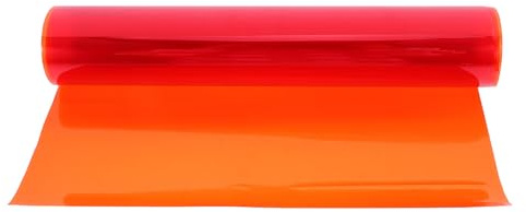 WEKADRIN Transparente Fensterfolie 40X300cm Orange Lichtfilterfolie für LED Weihnachtsbeleuchtung und Landschaftsbeleuchtung Farbkorrekturfolie für Fensterdekoration und