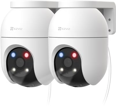 EZVIZ 5MP(3K) 2PK Caméra de Surveillance Extérieur WiFi à 360° C8c 5MP