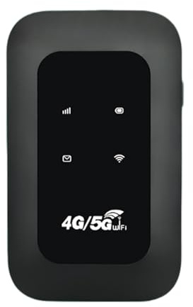 All-Network Portable WiFi, 5G Wi-Fi pocket Router, 4g Router With Sim Slot, Power on and Use, Dual-Band Wi-Fi, Wireless Seamless Streaming & Gaming,for Travel, Public Computer, Business (Black)