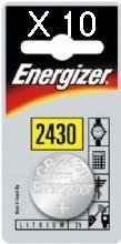 Energizer CR2430 Lot de 10 piles bouton au Lithium