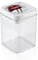 Leifheit Fresh and Easy Vorratsbehälter 1, 6L, eckig, luft- und wasserdichte Vorratsdose mit patentierter Einhand-Bedienung, Frischhaltedose, stapelbare Aufbewahrungsboxen, transparent, rot