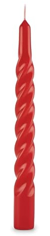 Cereria di Giorgio risthò Kerzen TORTIGLIONE lackiert, Wachs, Rot, 2.2 x 2.2 x 21 cm