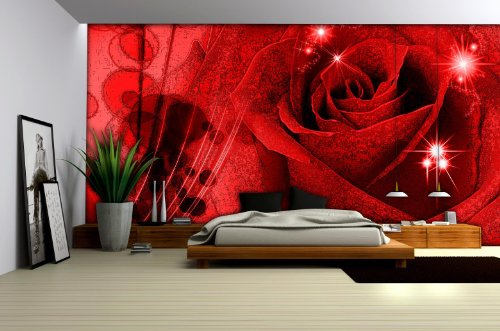 Vlies Fototapete Tapete Vliestapete ForWall Rot Rose AF339VEM (104cm x 70,5cm) Photo Wallpaper Mural