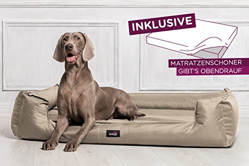 tierlando® Orthopädisches Hundebett Goofy für große Hunde XL bis XXXL mit waschbarerem Polyester-Bezug, ideal bei Gelenkproblemen Größe: 130x100cm | Farbe: 14 Beige