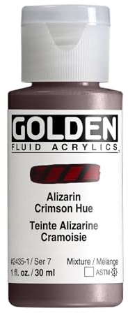 Pro-Art Golden Fluid Acrylic Paint 1 oz.-Historical Alizarin Crimson Hue