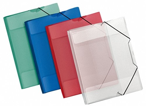 Sammelmappe Crystal, DIN A4, starke PP-Folie, transparent in 5 Farben sortiert