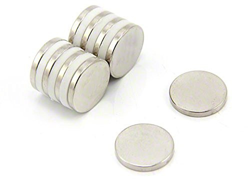 N42 Neodymium Magnet for Arts, Crafts, Model Making, DIY, Hobbies, Office and Home - 15mm dia x 2mm thick - 2.2kg Pull - Pack of 10