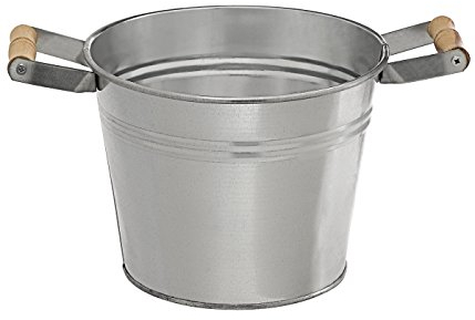 Dehner Pflanztöpfchen, Ø 23 cm, Höhe 18 cm, verzinkt, silber