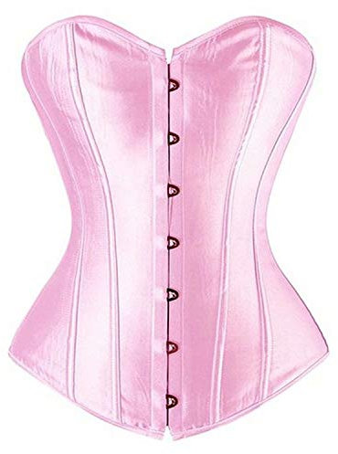 Jutrisujo Corset Bustier Femme Sexy Lingerie Top Burlesque Grande Taille Vintage Halloween Rose L