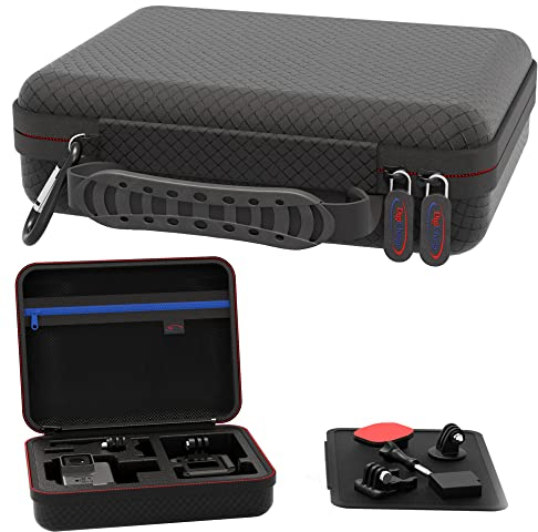 Digicharge Carry Case for Action Cameras Gopro Hero13 Hero12 Hero11 Max/DJI Osmo Action 5 / Hero10 Hero 13 12 11 Mini 10 9 8 Akaso Apexcam Dragon Touch Vemont Cam Medium (22x17x6cm)