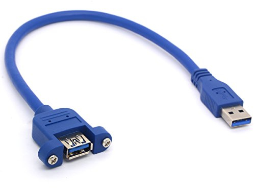 OpenII USB 3.0 Extension Cable USB 3.0 Male to Female Adapter Cord with Screw Panel Mount For Industrial Computer PC 30CM