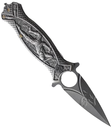 RKS DIFFUSION Couteau Pliant Ninja Black Masters Collection MC-A030SW Couteau de Poche Camping