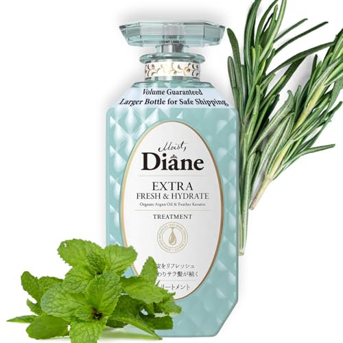 Moist Diane Anti-Schuppen-Conditioner für fettiges Haar und juckende Kopfhaut, feuchtigkeitsspendende Keratin-Haarkur für Männer und Frauen, von Arganöl, Teebaum, Minze, Rosmarin und Ingwer aus Japan