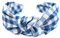 axy Vintage Look Kariert Haarreif - Wunderschön Haarreifen Damen Stirnband Haarschmuck HR34K (Blau-Weiss Kariert)