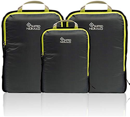 SUITEDNOMAD Compression Packing Cubes Set,Ultralight Travel Organizer Bags