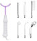 Elitzia High Frequency Electrotherapy Wand Multi-Functional Portable Handheld Light Therapy Wand for Acne Skin Rejuvenation Hair Growth Facial Device (with 7 Tubes Purple) ETSC640