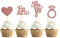 Unimall 48Pcs Rose Gold Glitter Er fragte sie sagte Ja Cupcake Toppers Diamantring Herz Kuchen Picks für Hochzeit Verlobung Brautdusche Kuchen Picks Bachelorette Party Dekorationen