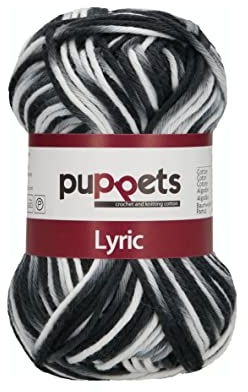 Puppets Lyric Multicolor 4582008-00206 Farbe: Zebra, Stärke: 8 Aufmachung: 50g, Lauflänge: 70m, Häkelgarne