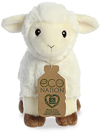 Aurora, 35040, Eco Nation Lamm 20,3 cm, Plüschtier, weiß