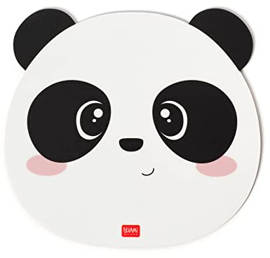 Legami - Tappetino per Mouse, Mousepad con Superficie Antipolvere e Antiriflesso in PVC, Base in Gomma Antiscivolo, Tema Panda, 22,3 x 23,3 cm