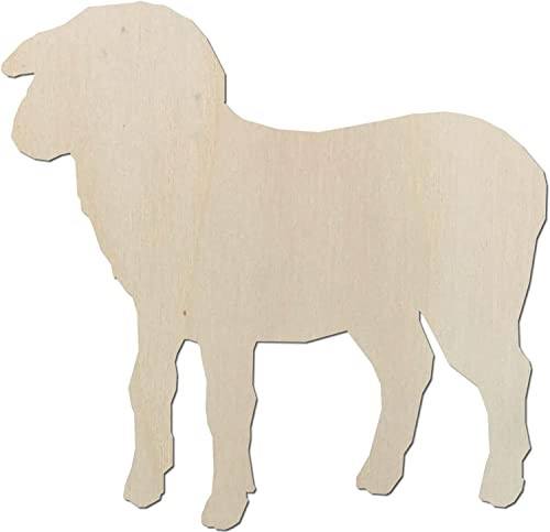 Kleenes Traumhandel Schaf aus Holz – Schäfchen Lamm bis 80cm - Ideal als Deko zu Ostern - für Wand & Tür (3er set 10 cm)