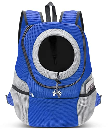ALLSOPETS Rucksack für Hunde Tragbare Motorrad Haustierträger Rucksäcke für Kleine Hunde Katzen Verstellbare Haustiertaschen Hundetrage Rucksack für Fahrrad Wandern Camping (Mitternachtsblau, M)