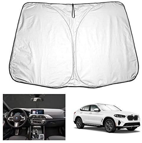 YEE PIN Parasol para coche para B M W X4 G02, plegable, protección solar para el parabrisas delantero del coche, protección contra el polvo y los rayos UV