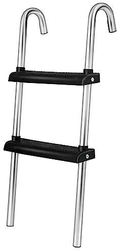 Ultrasport Échelle de luxe pour trampoline , pour trampoline jardin, à suspendre, marches extra large, utilisable pied nu, écurie, pour trampolines d'un diamètre 305 cm, résistant UV + au intempérie