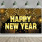 HOWAF Decoración Nochevieja 2025, Pancarta Feliz Año Nuevo Póster de Tela Cartel Extra Grande Happy New Year Pancarta de Fondo Accesorios Photocall Nochevieja para Fiesta de Nochevieja Año Nuevo 2025