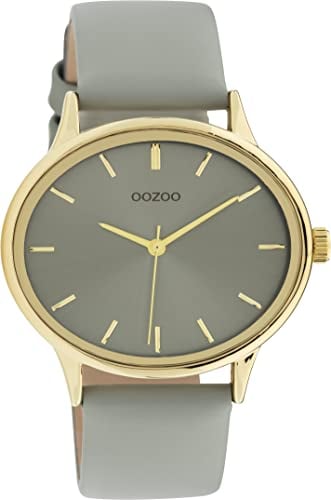 Oozoo Timepieces Damen Uhr - Armbanduhr Damen mit 20mm breites Lederarmband | Hochwertige Uhr für Frauen - Edle Analog Damenuhr in oval C11050