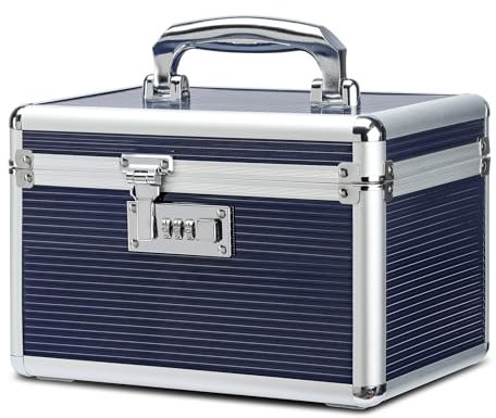 HEWEI WORKS Medikamentenkoffer mit Kombination.Geeignet für die Lagerung von Medikamenten und wichtigen persönlichen Gegenständen. Einschließlich kleiner tragbarer Pillendose (Blau, Small)