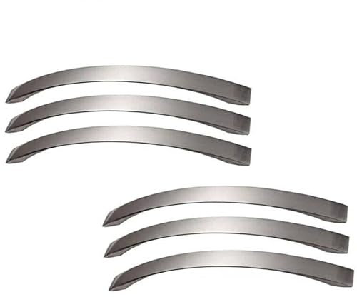 MARGUERASW 6 pièce poignee de meuble cuisine - chromées- Poignées de porte Nickel Brossé poignee de cuisine poignée cuisine inox entraxe 224mm