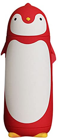 Edelstahl Pinguin Vakuum Isolierte Becher Reise Becher Tee Wasser Flasche Kaffee Flasche für Home Office Schule (Rot)