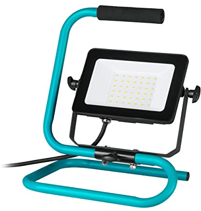 EGLO LED Baustrahler, tragbare Arbeitsleuchte aus Aluminium und Kunststoff | Arbeitsscheinwerfer in türkis und schwarz, Werkstattlampe schwenkbar, IP65, neutralweiß, 2500lm