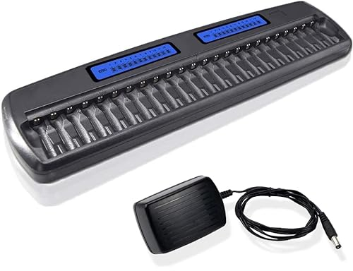 CITYORK 24-slot AA AAA LCD Battery Charger for NI-MH Rechargeable Batteries AA AAA Fast Charging Function Build-in IC Protection