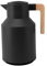 Thermal Coffee Carafe, 1000ml Double Wall Vacuum Heat Retention Thermal Coffee Carafe Beverage Dispenser with Wood Handle, Hot or Cold Beverage(Black)