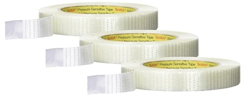 3M Tartan Filament-Klebeband Leistungsstark 8959, 19 mm x 50 m, Transparent (1-er Pack) (Packung mit 3)