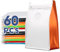 60pcs 8oz 1/2 lb Vented Coffee Bags with Valve - Barrier Bags for Coffee Packaging and Storage - Zipper Seal (White+Orange)
