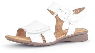 Gabor Damen Riemchensandalen, Frauen Sandalen,Leichte Mehrweite (G),Strandschuhe,Sandaletten,Sommersandalen,bequem,flach,Weiss,39 EU / 6 UK
