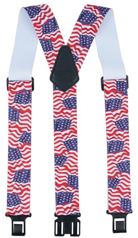 KUNN Perry Herren-Hosenträger 3,8 cm breit, elastisches Hakenende, verstellbare Hosenträger, USA 3, Regular Length