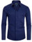 DEMEANOR Mens Dress Shirts Long Sleeve Dress Shirts for Men Slim fit Shirt Mens Casual Shirts Non-Iron Men Formal Shirts Navy